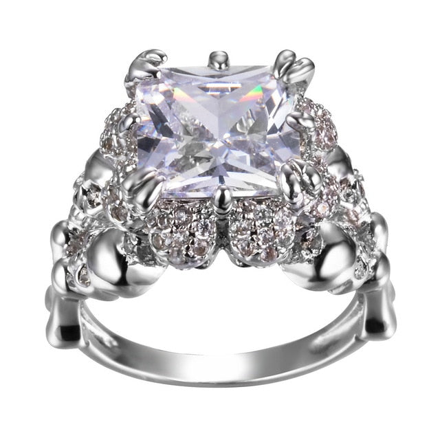 Skull Ring women Wedding Engagement Ring