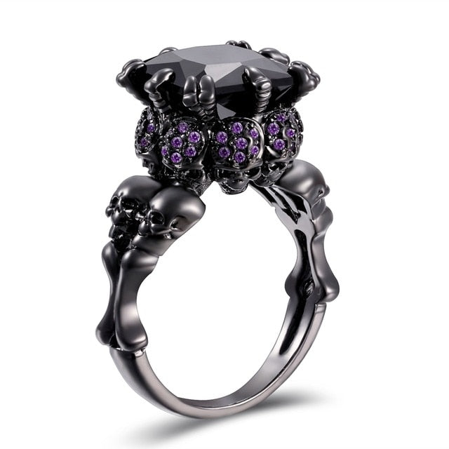 Skull Ring women Wedding Engagement Ring