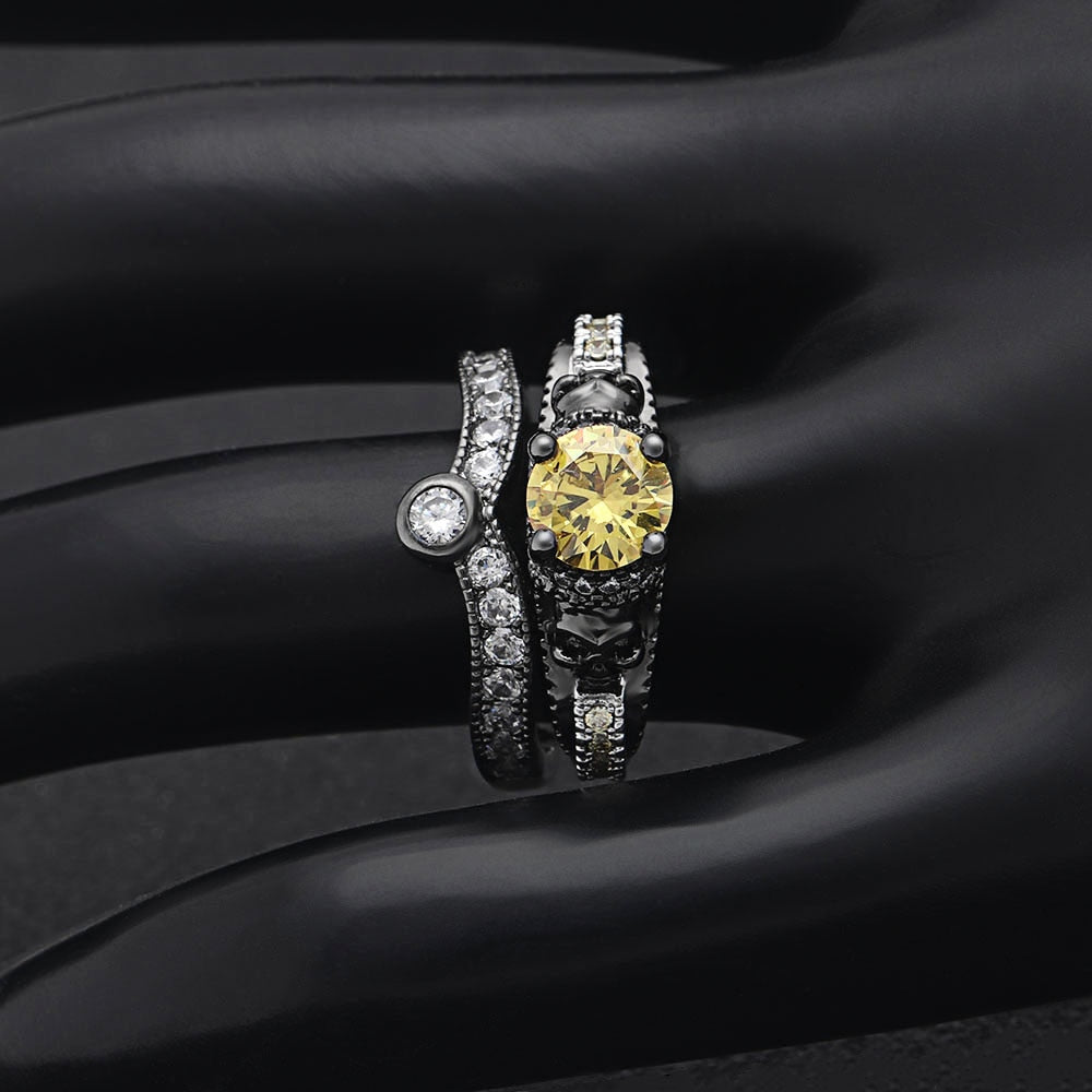 Evil Skeleton Black Ring
