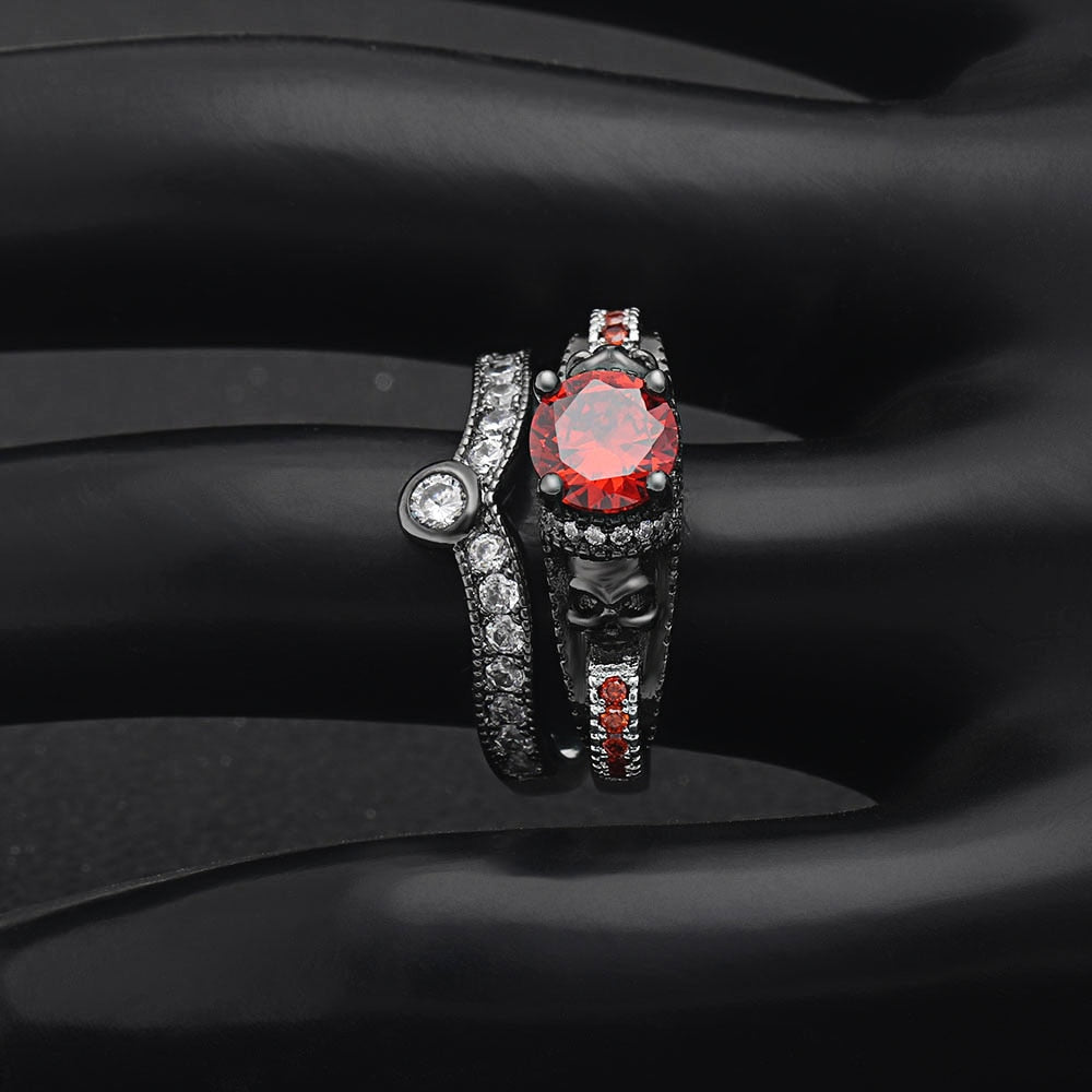 Evil Skeleton Black Ring