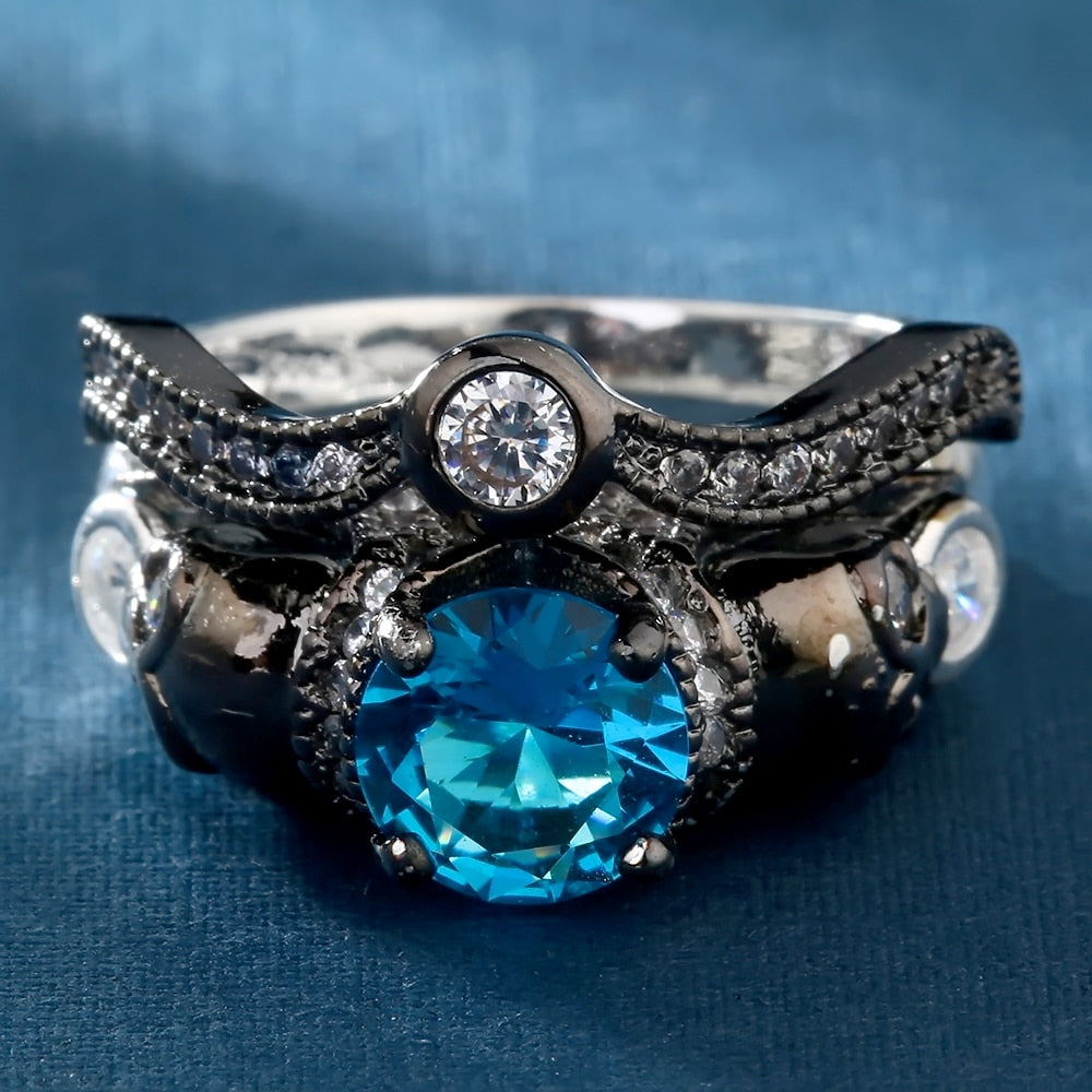 Evil Skeleton Black Ring