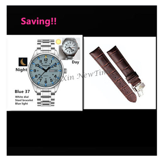 LUMINOUS STAINLESS STEEL WATERPROOF WATCH