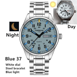LUMINOUS STAINLESS STEEL WATERPROOF WATCH