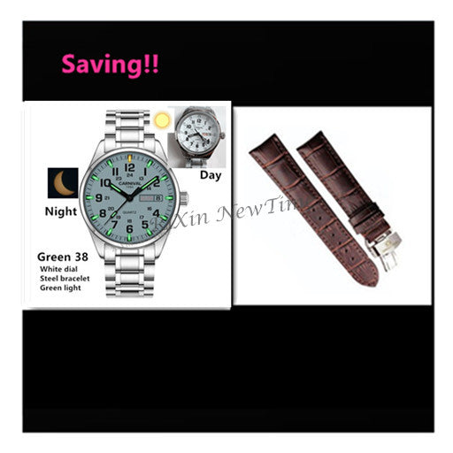 LUMINOUS STAINLESS STEEL WATERPROOF WATCH