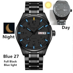 LUMINOUS STAINLESS STEEL WATERPROOF WATCH