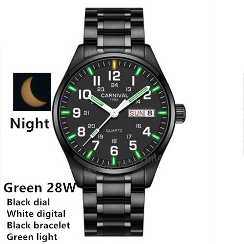 LUMINOUS STAINLESS STEEL WATERPROOF WATCH