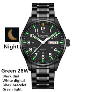 LUMINOUS STAINLESS STEEL WATERPROOF WATCH
