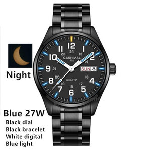 LUMINOUS STAINLESS STEEL WATERPROOF WATCH