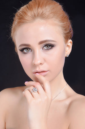 ULTRA BEAUTY RHINESTONE PLATED SILVER RING