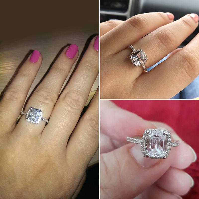 ULTRA BEAUTY RHINESTONE PLATED SILVER RING