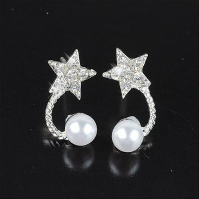 Crystal Plated Pearl Earrings