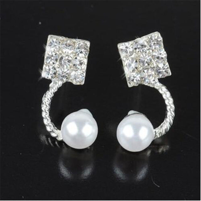 Crystal Plated Pearl Earrings