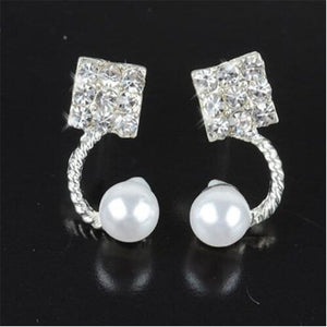 Crystal Plated Pearl Earrings