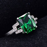 CLASSIC STERLING SOLID SILVER EMERALD RING