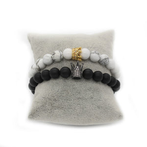 HER KING HIS QUEEN COUPLES BEADED BEAUTY BRACELETS