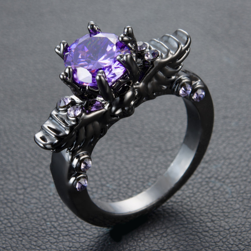 Rare Black Gold Bejeweled Skull Rings