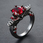 Rare Black Gold Bejeweled Skull Rings
