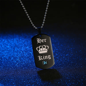 HANDMADE HER KING HIS QUEEN COUPLES NECKLACE SET