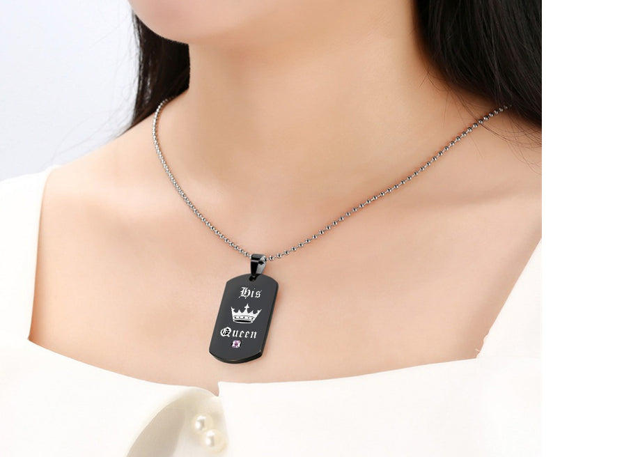 HANDMADE HER KING HIS QUEEN COUPLES NECKLACE SET