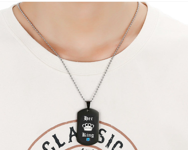 HANDMADE HER KING HIS QUEEN COUPLES NECKLACE SET