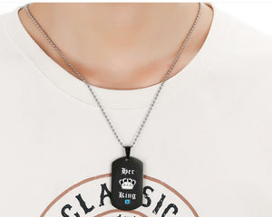 HANDMADE HER KING HIS QUEEN COUPLES NECKLACE SET