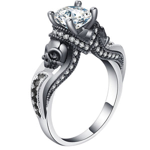 Birthstone Skull Unisex Gothic Ring