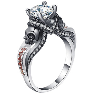 Birthstone Skull Unisex Gothic Ring
