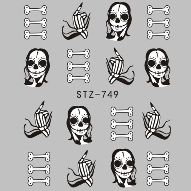 1 Sheet of Decal Skull Nail Stickers (FREE - Limited Offer)