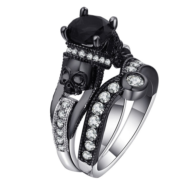 Evil Skeleton Black Ring