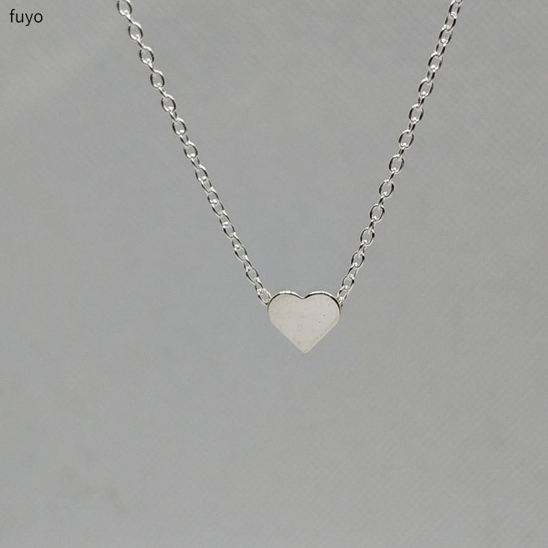 BEAUTIFUL CHOKER SILVER & GOLD HEART NECKLACE OF SMALL LOVE CHAINED