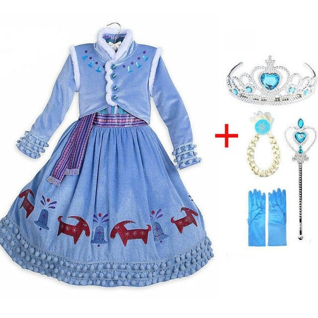 Snow Queen Elsa & Princess Anna Costume Dress