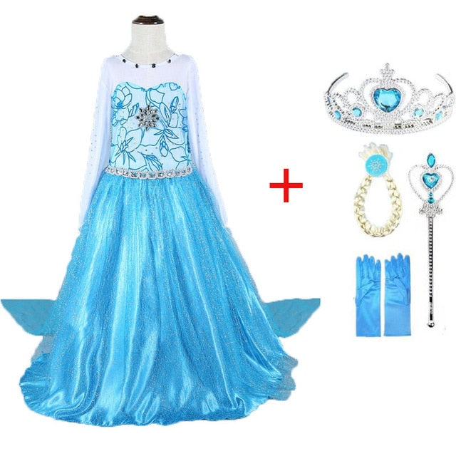 Snow Queen Elsa & Princess Anna Costume Dress