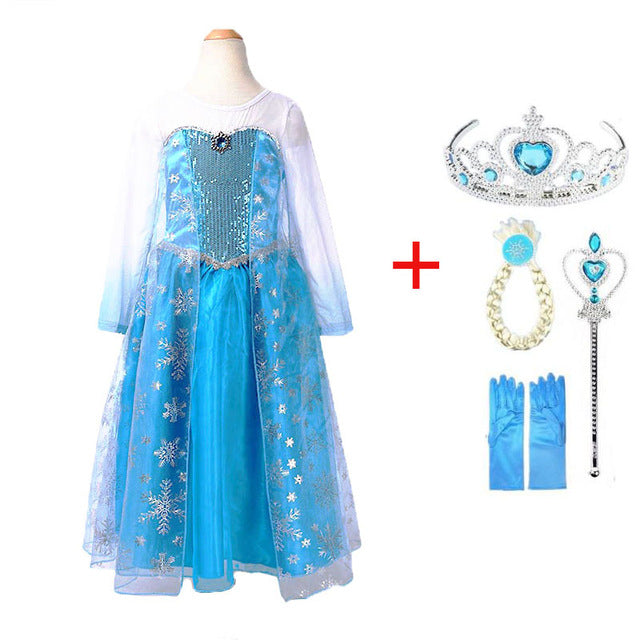 Snow Queen Elsa & Princess Anna Costume Dress