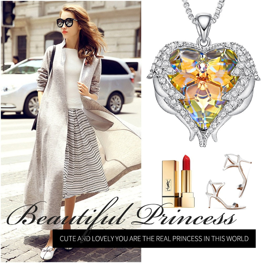MERMAID'S ENCHANTING CRYSTAL HEART NECKLACE