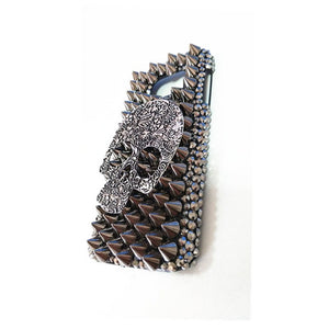 Skull Rhinestone Rivet Phone Back Cover for iPhone X 5 5S 5C 6 6S Plus 7 8 Plus XR Xs Max