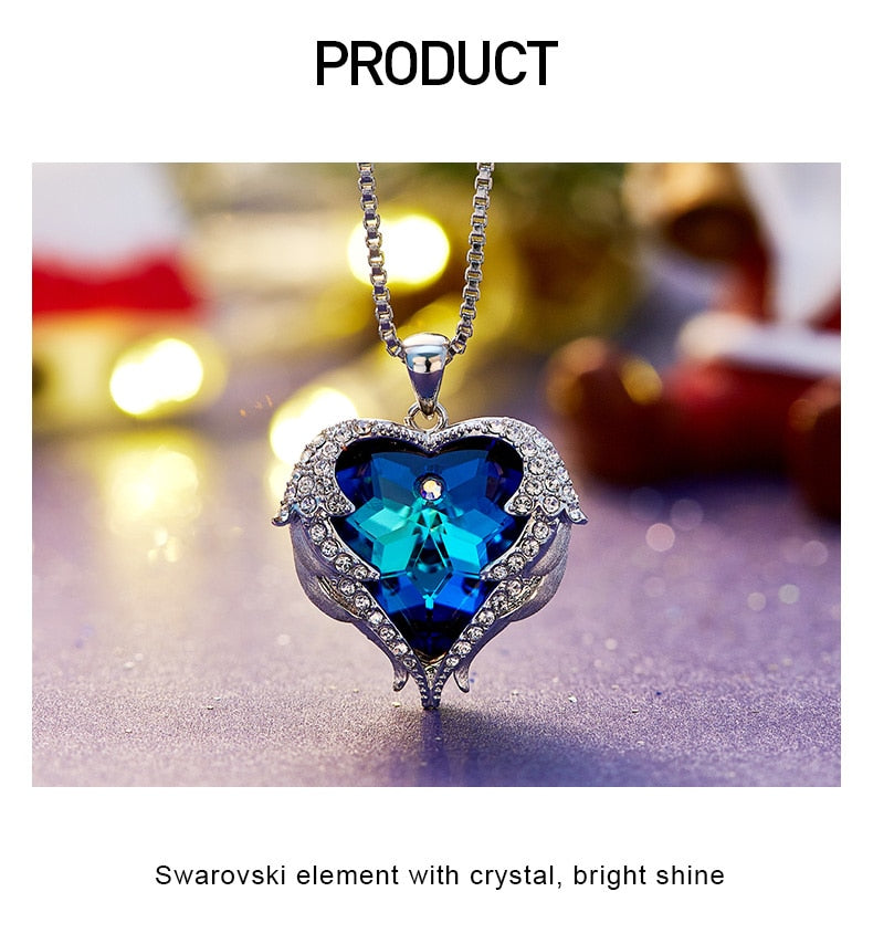 MERMAID'S ENCHANTING CRYSTAL HEART NECKLACE