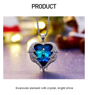 MERMAID'S ENCHANTING CRYSTAL HEART NECKLACE