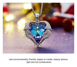 MERMAID'S ENCHANTING CRYSTAL HEART NECKLACE