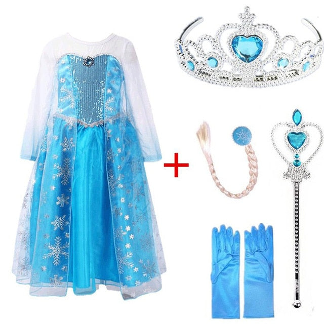 Frozen Queen Elsa & Princess Anna Costume Dresses