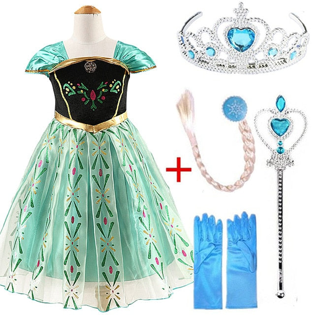 Frozen Queen Elsa & Princess Anna Costume Dresses