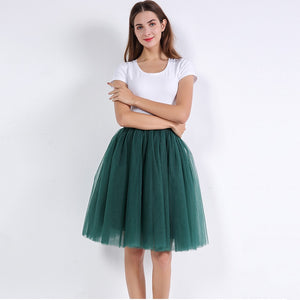 5 Layers 60cm Women's Princess Midi Tulle Skirt