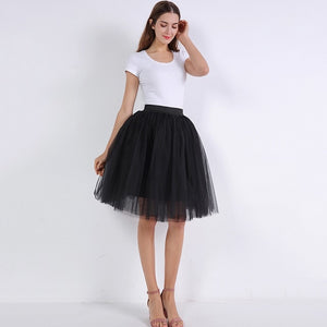 5 Layers 60cm Women's Princess Midi Tulle Skirt