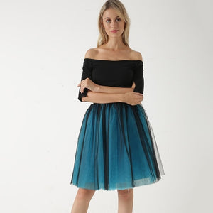 5 Layers 60cm Women's Princess Midi Tulle Skirt