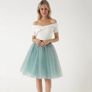 5 Layers 60cm Women's Princess Midi Tulle Skirt