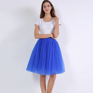 5 Layers 60cm Women's Princess Midi Tulle Skirt