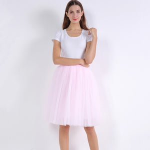 5 Layers 60cm Women's Princess Midi Tulle Skirt