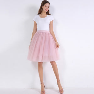 5 Layers 60cm Women's Princess Midi Tulle Skirt