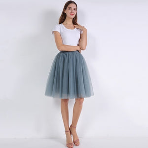 5 Layers 60cm Women's Princess Midi Tulle Skirt