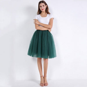 5 Layers 60cm Women's Princess Midi Tulle Skirt