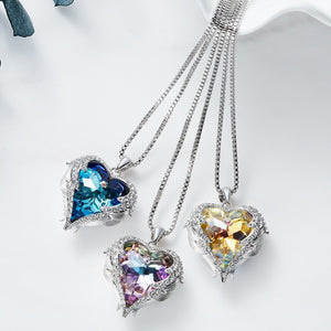 MERMAID'S ENCHANTING CRYSTAL HEART NECKLACE